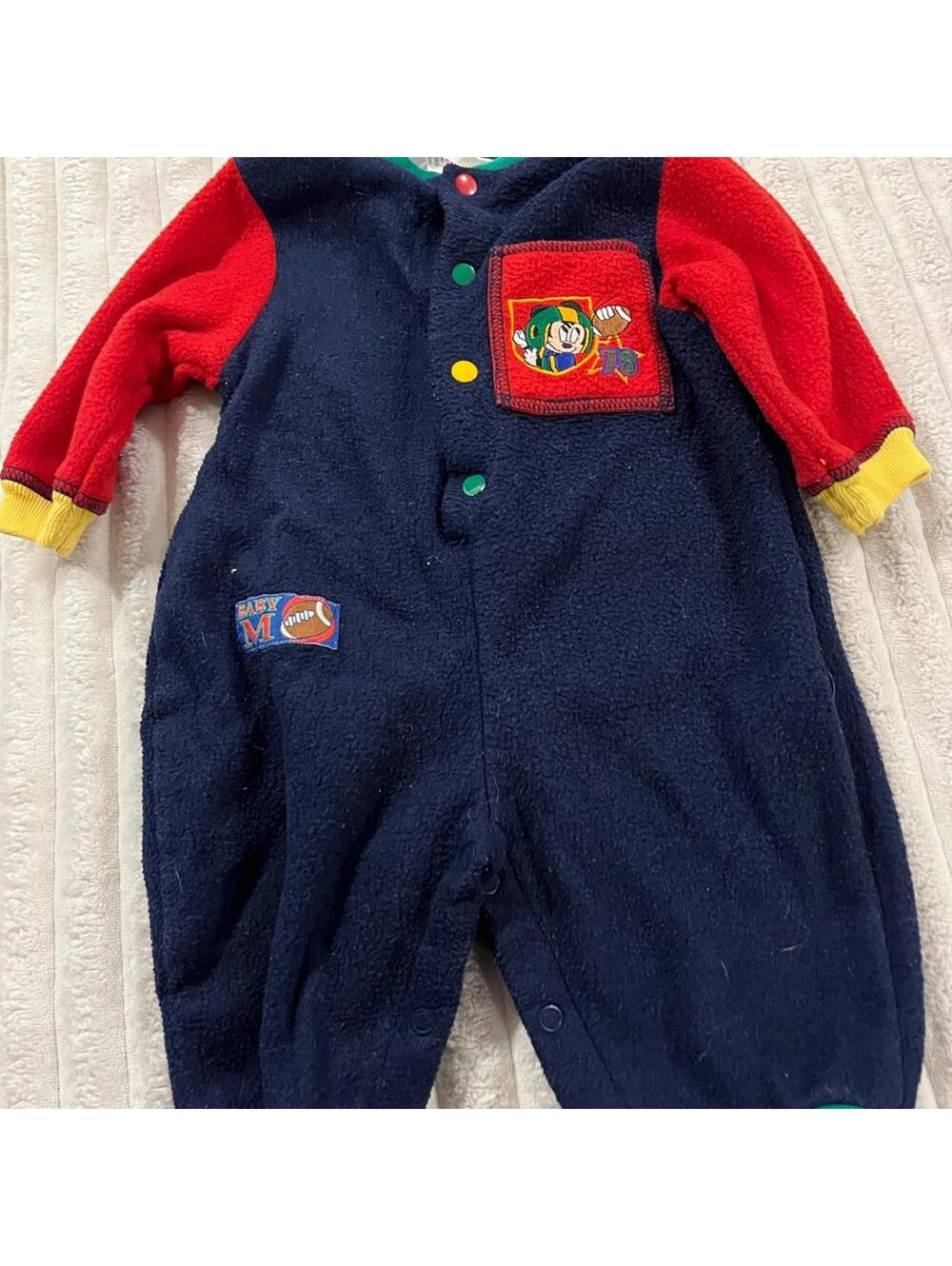 Vintage Disney Mickey Mouse One Piece Footie Baby Boy Size 6-9 Months